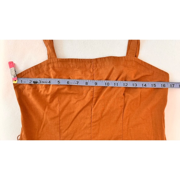 Abercrombie & Fitch Reddish Brown Adjustable Strap Belted Romper, w/ Pockets, M - Picture 12 of 14